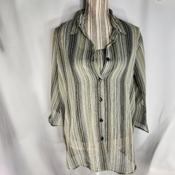 Cassee's 2 PC Tank & Long Sleeve Top Set Size Large - Picture 3 of 10